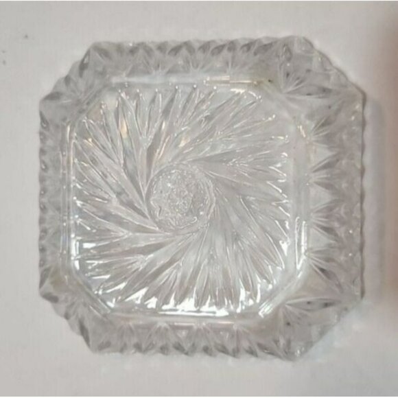 Vtg Anna Hutte Bleikristall Lead Crystal Hearts Octagonal Trinket Dish With Lid - Picture 9 of 14